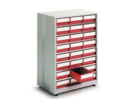 Stellingkast Hxbxd 410X605X870Mm 24Bakken Rood Frame Ral7035