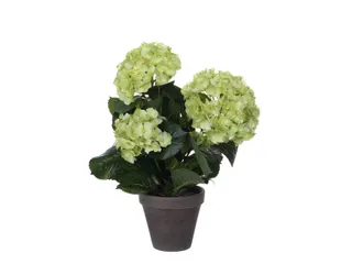 Kunstplant Mica Hortensia in pot groen 35x40cm - 4