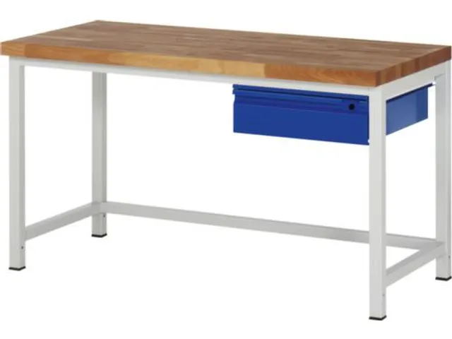 werkbank,RAL 7035/RAL 5010,HxBxD 840-1040x1500x700mm,beukblad