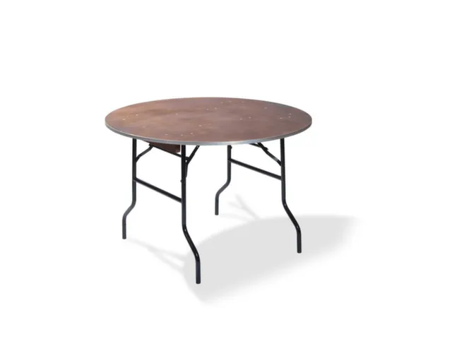 klaptafel,HxØ 760x1830mm,rond,4voeten zwart,blad Multiplex natuur