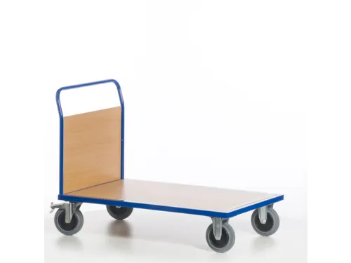kopwandwagen,draagverm. 600kg,laadvl. LxB 1200x800mm,houtplaat,1wand