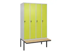 locker voor scheiding van kleding,HxBxD 2120x1200x815mm,4vak