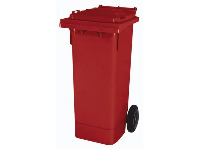 Vuilcontainer PE 80 liter HxBxD 930x448x530mm met wielen rood