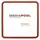 Deurbordje 155x155x12mm Polycarbonaat-Raampjes Rood
