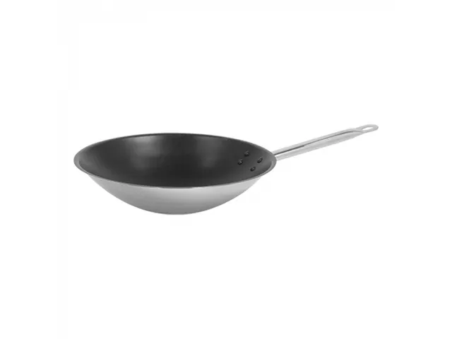Pujadas RVS wok met Teflon anti-aanbak 36cm platte bodem