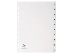 Tab.gerecycled PP A4 bedrukt 1-10 grijs