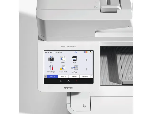 Zakelijke A4 kleurenlaserprinter met diverse papieropties, geavanceerd