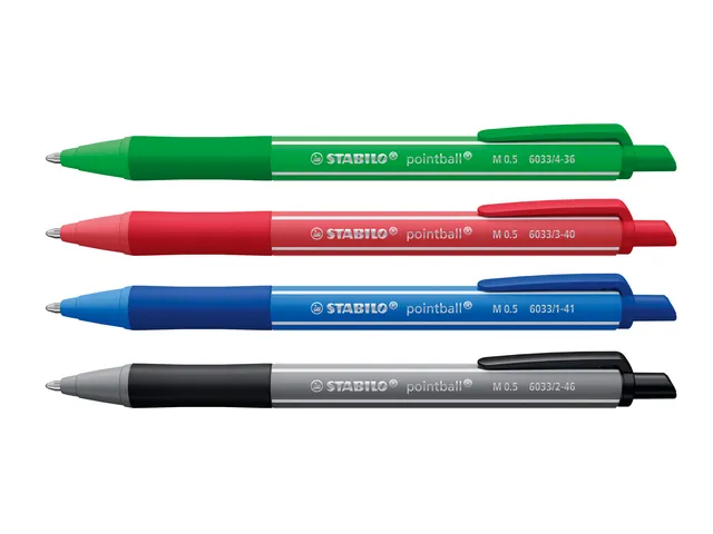Stylo bille STABILO pointball Colorful Medium assorti blister 4 pièce