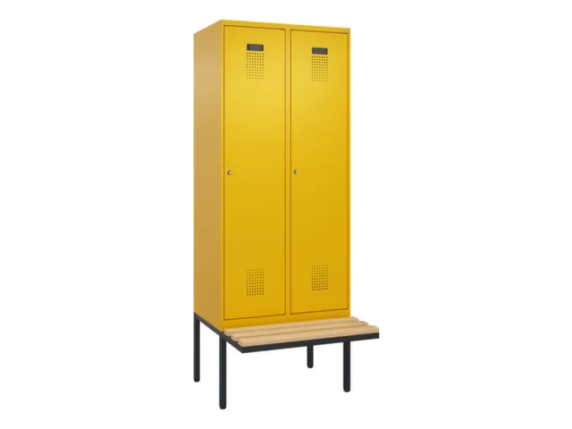 locker met bank,voor scheiding van kleding,HxBxD 2120x800x815mm,2vak