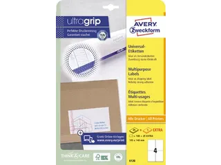 AVERY Witte universele etiketten QuickPeel  ft 105 x 148 mm - 1