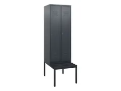 locker met bank,HxBxD 1950x600x815mm,2vak,vak B 300mm,cil.-slot
