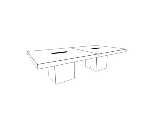 Vergadertafel Hxbxd 73x280x140cm Frame Kubusvormig iep