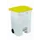 Contitop,mobiele afvalbak met pedaal 70L wit/geel/VE:3