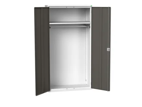 Lockerkast 2000x1050x550mm 1 vak, dubbele vleugeldeur, RAL7016