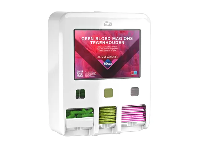 Dameshygiënedispenser Tork P1 P2 P3 wit 564050 voor menstruatieproduc