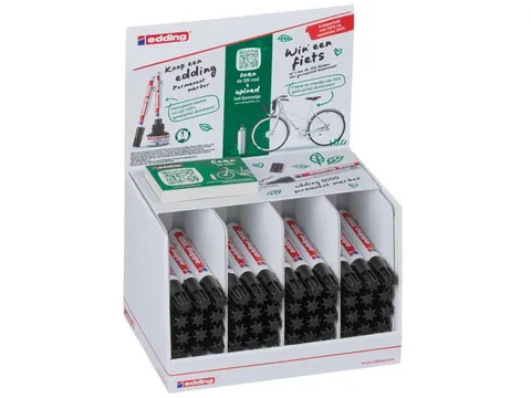 Winkeldisplay Permanent Marker Edding 3000 Zwart 48 Stuks