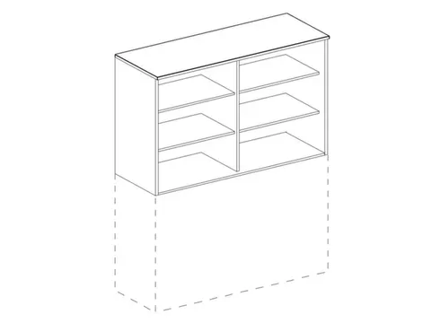 kantoorstelling,opbouwelement,HxBxD 1070x1200x445mm,Bl-wit