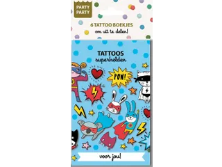 Interstat Party Party Tattoo uitdeelboekjes Superhelden 6 stuks - 1