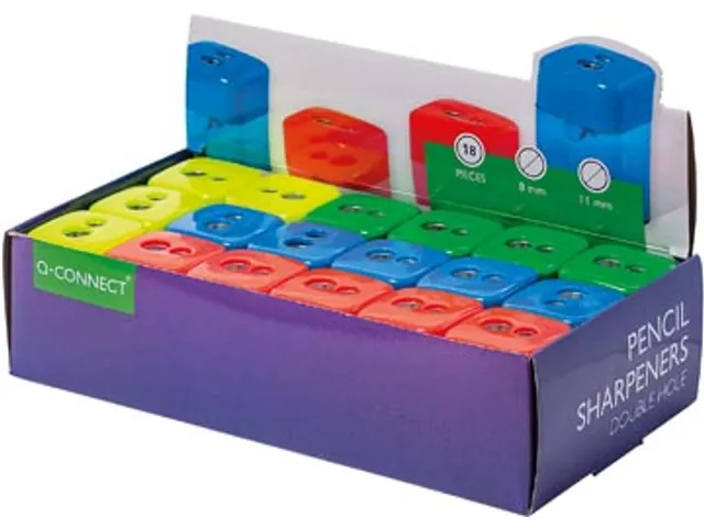 Potloodslijper 2 Gaats Geassorteerde Kleuren 8mm en 11mm