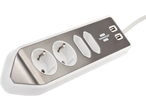 Stekkerdoos Brennenstuhl bureau Estilo 4 voudig inclusief 2 USB 2 m
