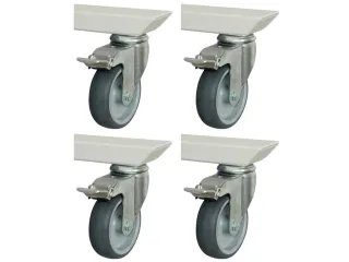 4zwenkwielen,v. werkbank,TPE,bouw H 135mm - 2