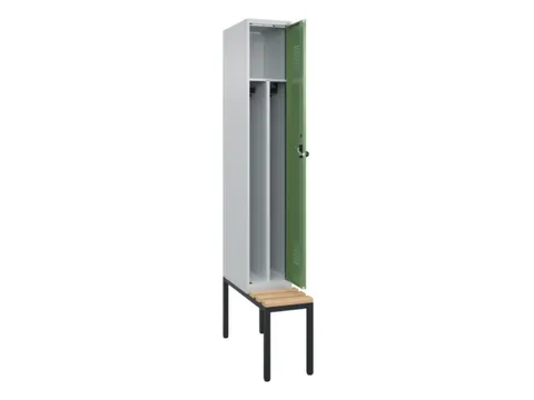 locker met bank,voor scheiding van kleding,HxBxD 2120x300x815mm,1vak