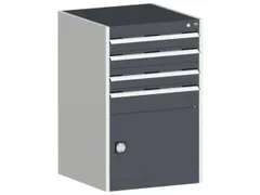 ladekast HxBxD 1000x650x525mm 4laden romp RAL7035 front RAL7016