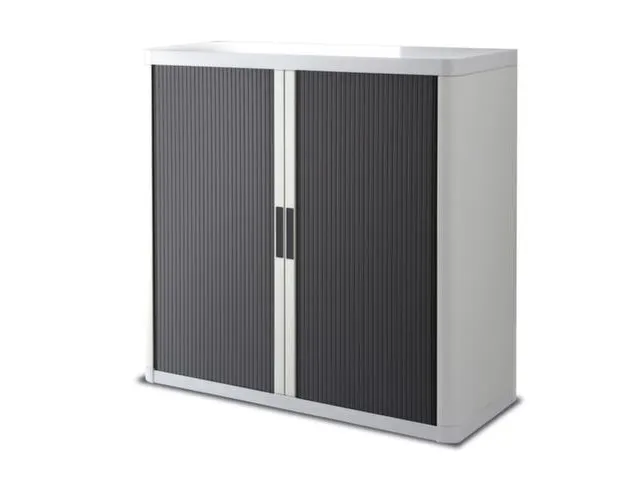 Roldeurkast HxBxD 1040x1100x415mm 2 Oh Romp Wit Front Antraciet