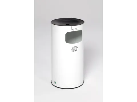 Combi-Asbak 44 Liter HxØ 710x355mm Ral9016 Wit