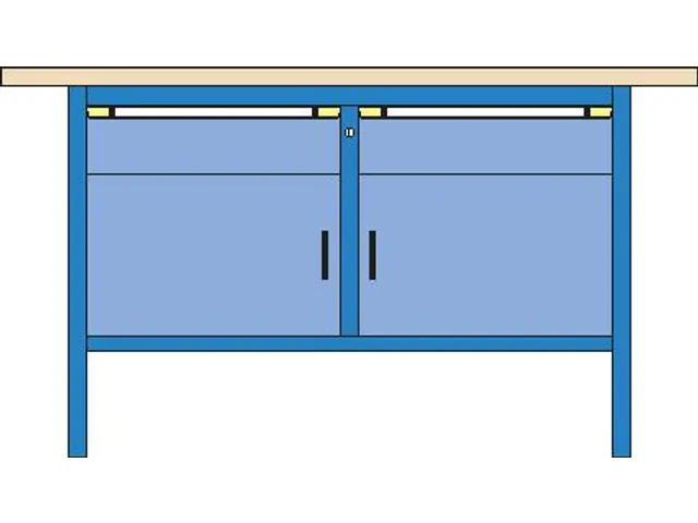 établi,HxlxP 845x1500x700mm,RAL7035,face avant RAL7035