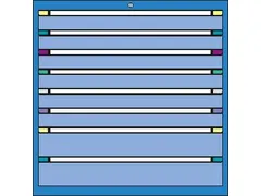 ladekast HxBxD 1000x1205x695mm 8laden RAL7035 front RAL7035