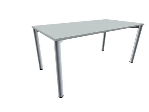 Vergadertafel Rechthoekig 72x160x80cm Lichtgrijs 4voeten Alu