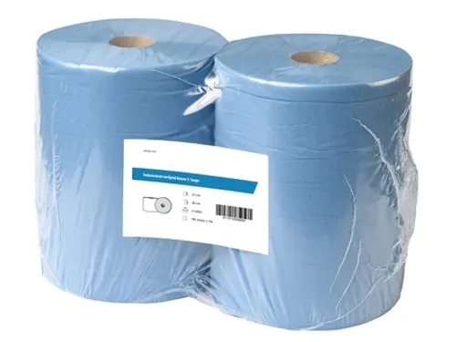 Poetsrol verlijmd blauw 3-laags 2 Rol