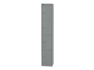 lockerkast,HxBxD 1802x305x305mm,1x4vakken,cil.-slot,romp zilverkleurig - 1