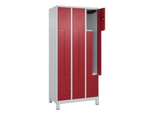 Z-garderobekast,HxBxD 1950x900x500mm,vak B 150/300mm,cil.-slot,voeten