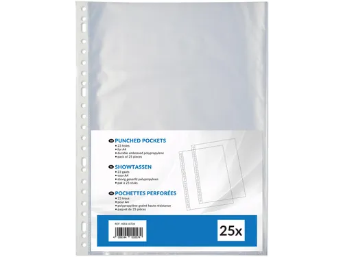 Geperforeerde showtas A4 23-gaatsperforatie 0.08mm pak van 25 stuks