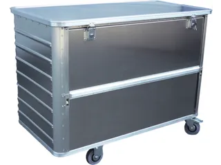 Bakwagens Van Aluminium Met Deksel 250kg 985x1280x675mm 650l - 2