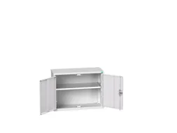 wandkast 600x800x350mm 1xStalen bodem sokkel Ral 7035 front Ral 7035