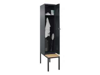 locker met bank,HxBxD 2120x400x815mm,1vak,vak B 400mm,draaigrendel - 1