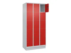 lockerkast,HxBxD 1950x900x500mm,3x5vakken,vak B 300mm,cil.-slot,sokkel