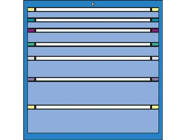 ladekast HxBxD 1000x1205x695mm 7laden RAL7035 front RAL7035