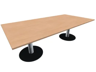 Vergadertafel Rechthoekig Hxbxd 72x240x120cm Blad Beuken Alu - 1