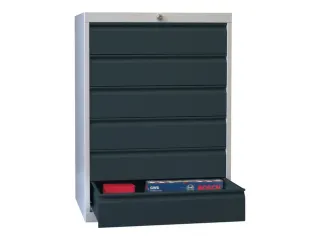 ladekast HxBxD 1000x715x600mm 6laden slot RAL7035 front RAL7016 - 2