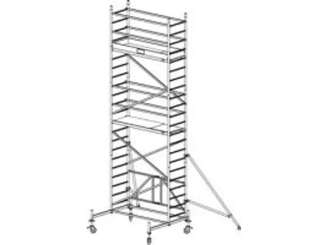 échafaudage pliable,H de travail 6,8m,échafaudage H 6m