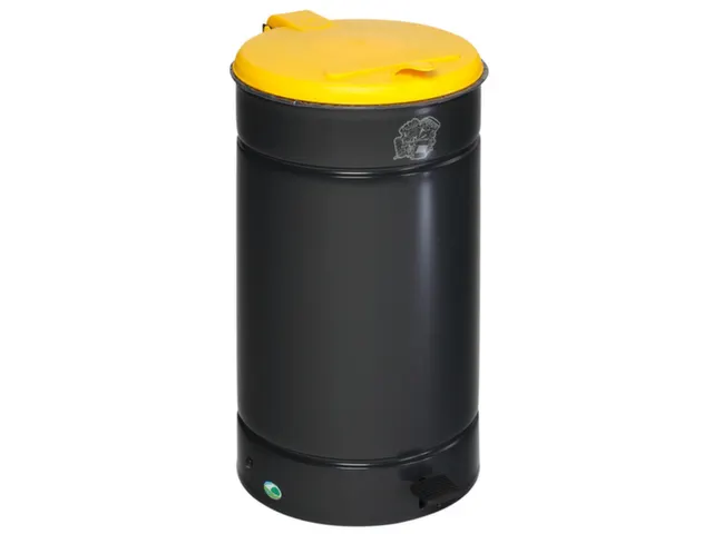 afvalverzamelaar,1x70l,HxØ 700x450mm,klemring,romp staal RAL7021