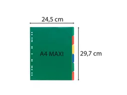 Tabbladen PP soepel A4+ 6 tabs ass