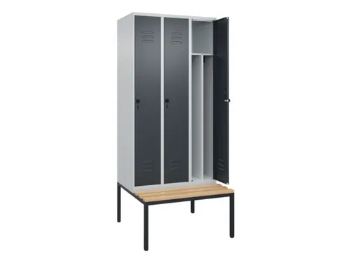 locker voor scheiding van kleding,HxBxD 2120x900x815mm,3vak