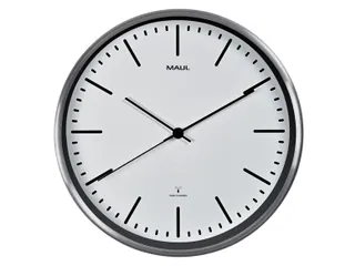 Wandklok MAUL Fly RC Ø305x45mm aluminium frame wit incl. batterij - 1