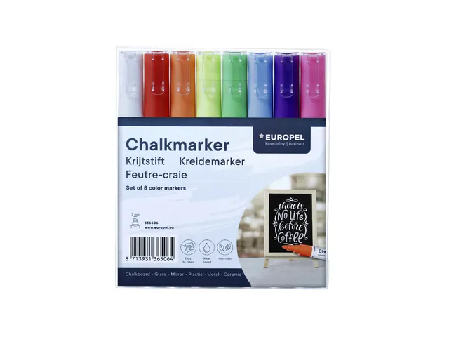 Krijtstift Europel 1-3 mm assorti etui 8 stuks