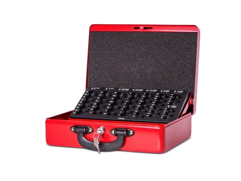 Geldkist met Euro muntinzet Rood